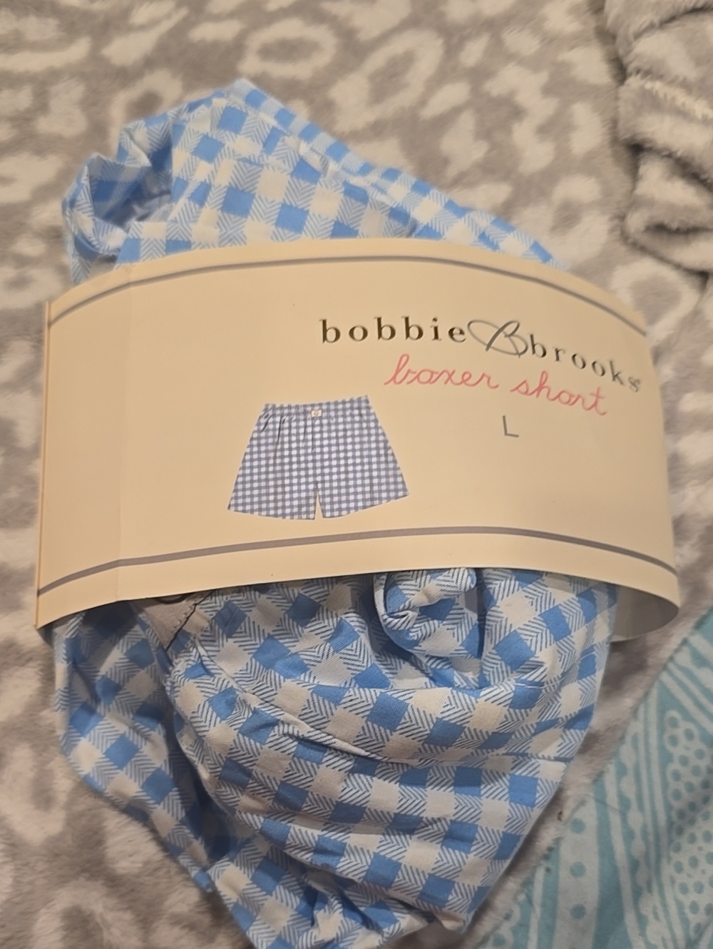 New Bobbie Brooks Blue Gingham Boxer Shorts